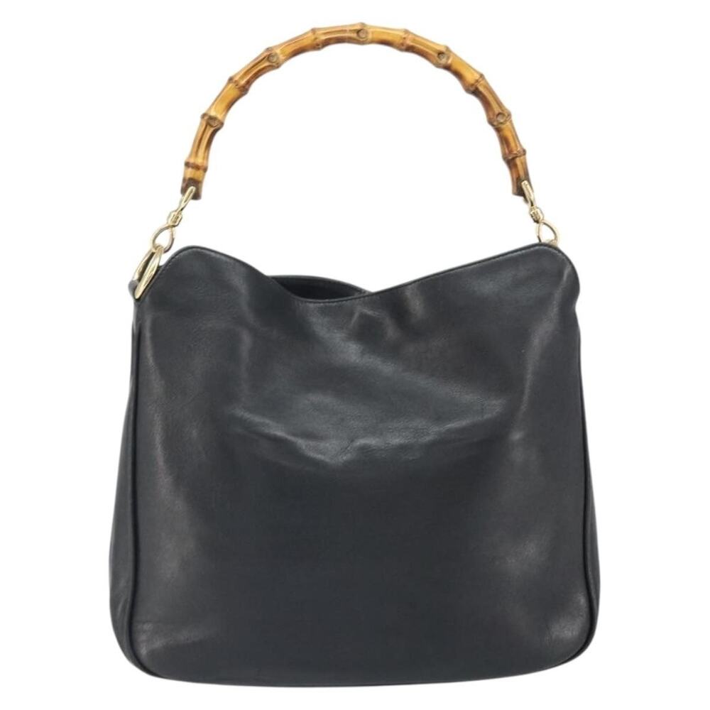 Gucci Bamboo Leather Handbag Black